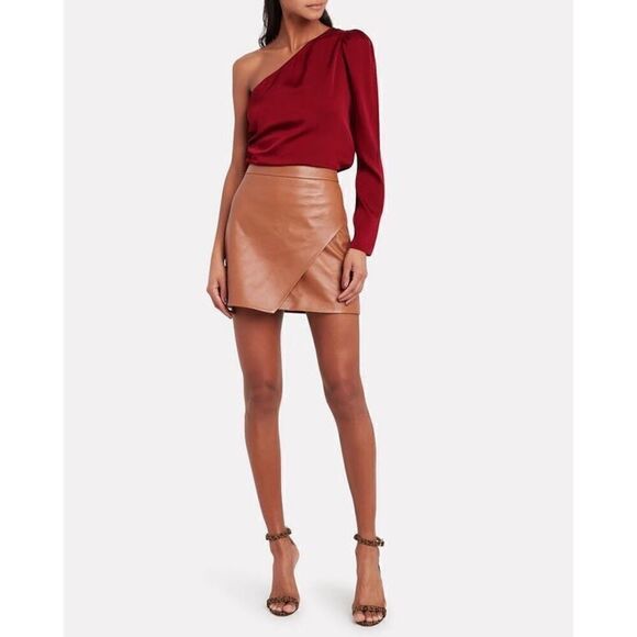 INTERMIX Ramona Silk One-Shoulder Top - Picture 3 of 12